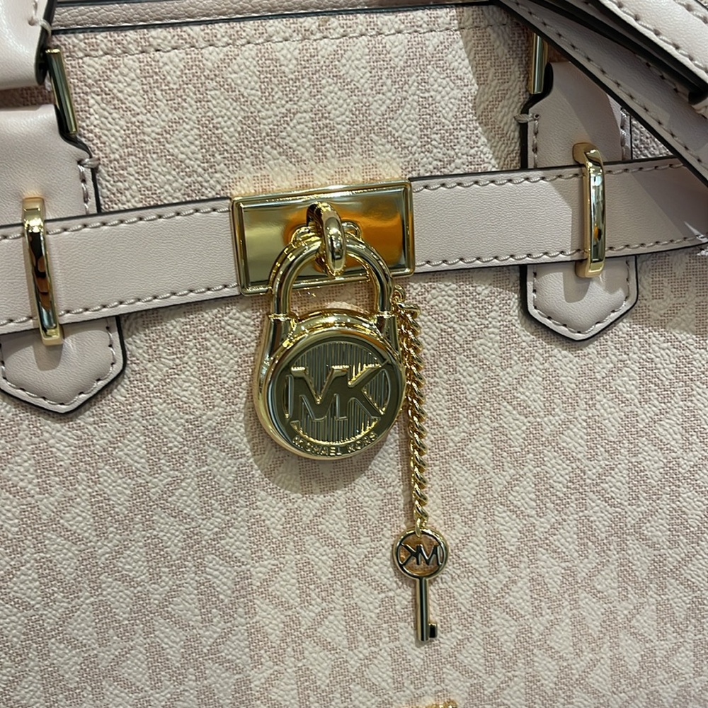 MICHAEL KORS Hamilton Small Logo Satchel Crossbody Bag 
Powder Blush 
NWT - Picture 3 of 8